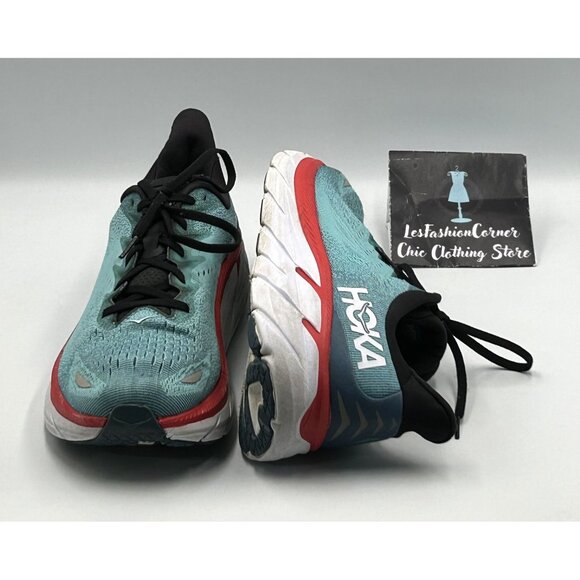 Hoka One One Men's Teal Aquarelle Clifton 8 Running Athletic Shoes Sz 11.5D 3021 - Picture 12 of 16